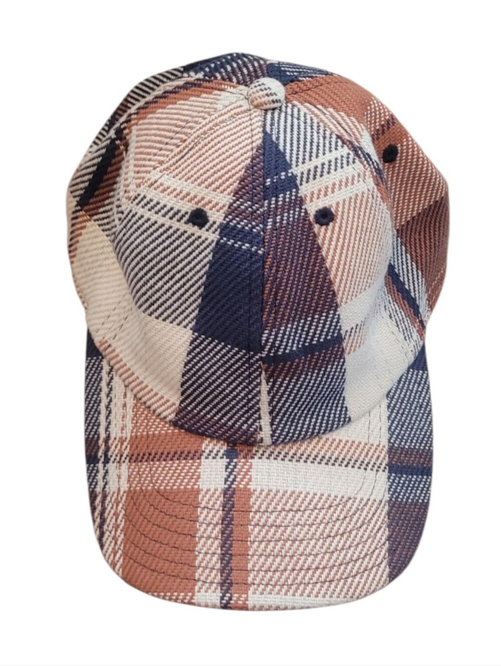 Outerknown Plaid Pattern Baseball Cap - Brown & Blue OS